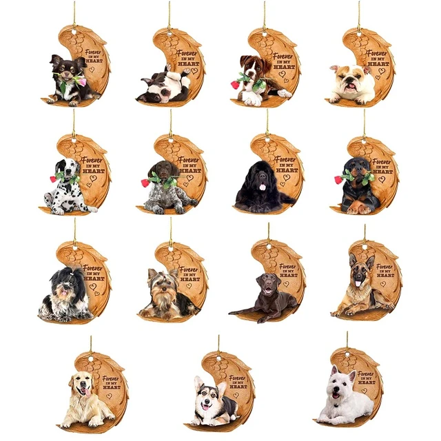 New Car Hanging Pendant Decorative Cute Acrylic Creative Dog Shape Hanging  Widget Key Backpack Pendant Decoration