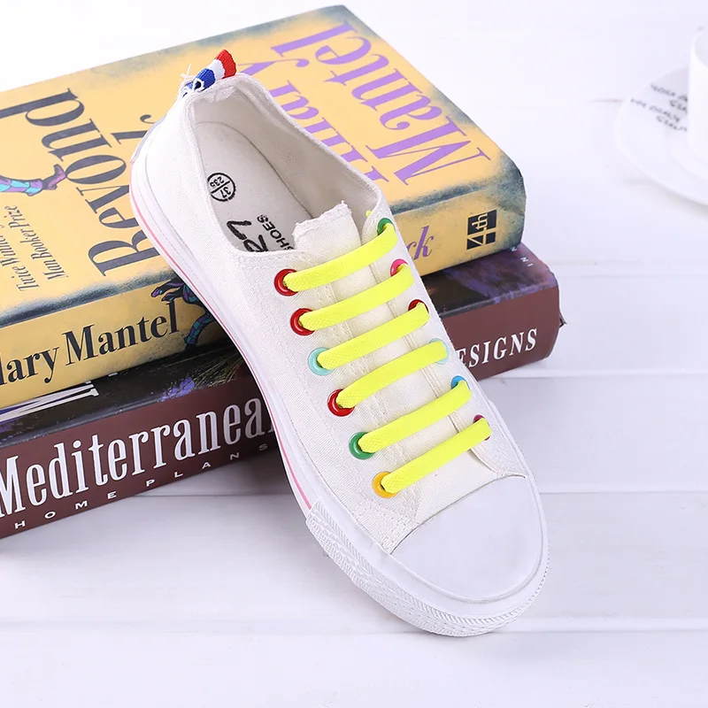 Lazy Shoe Lace No Tie Shoe Laces Stringhe Elastiche Per Scarpe No Atar Cordones Magnetic Shoelaces Shoe Straps for Loose Shoes - Цвет: yellow