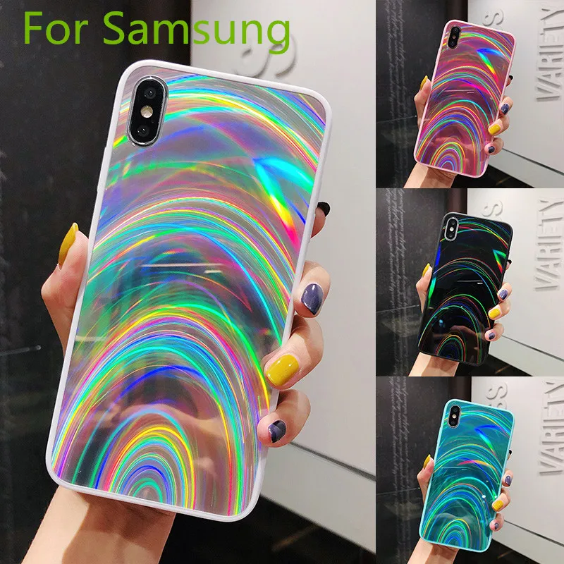 Роскошный блестящий Радужный чехол для Samsung Galaxy S8 S9 S10 Plus A10 A20 A30 A50 A70 J6 J8 A6 A7 A9 2018 J4