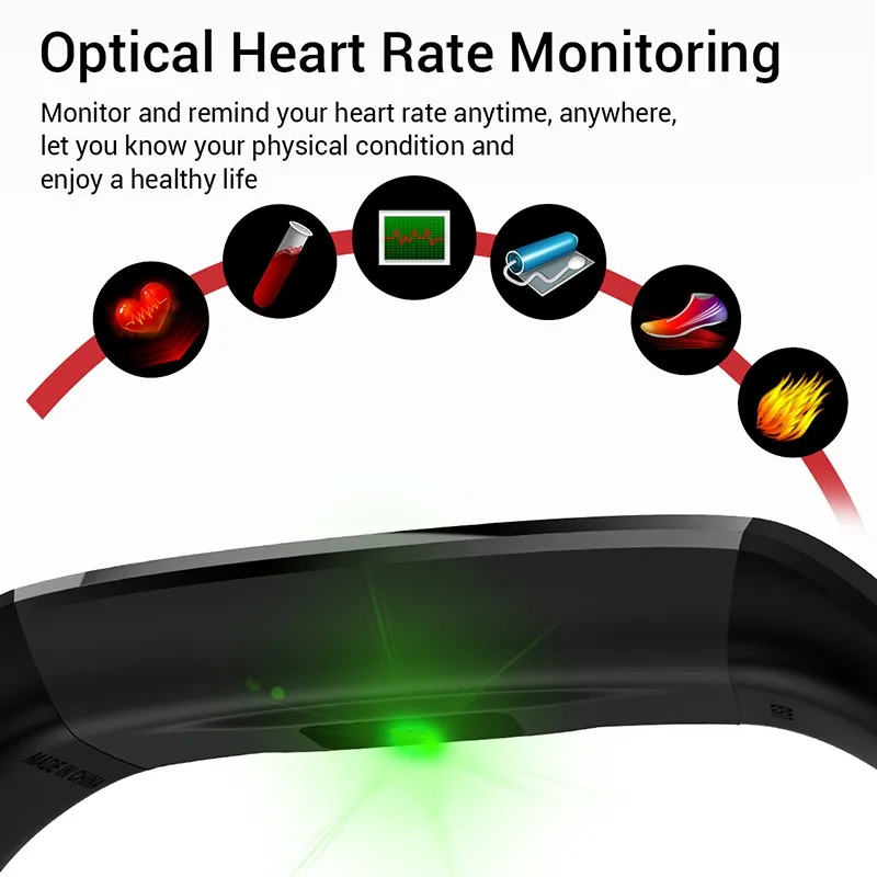  New Waterproof Sports Fitness Smart Band Pedometer Heart Rate Blood Pressure Test Bracelet Bluetoot - 4000395320151