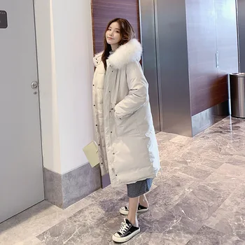 

Fashionable new Korean version of the loose winter parkas coat women's cotton coat long over the knee Women's winter down jacket
