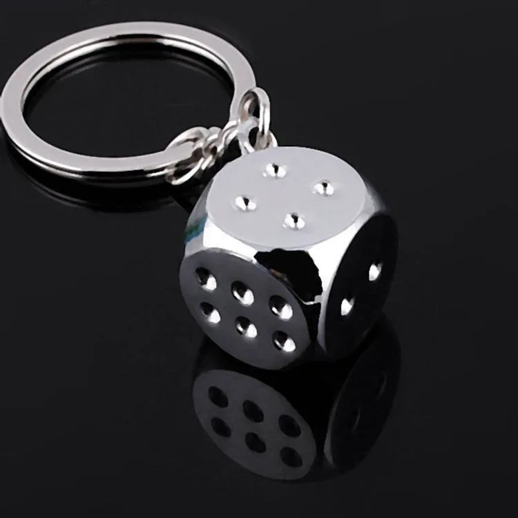 

New Creative Dice Key Chain Metal Personality Poker Soccer Model Keychain For Men Women Car Key Ring Gifts FPJYS42