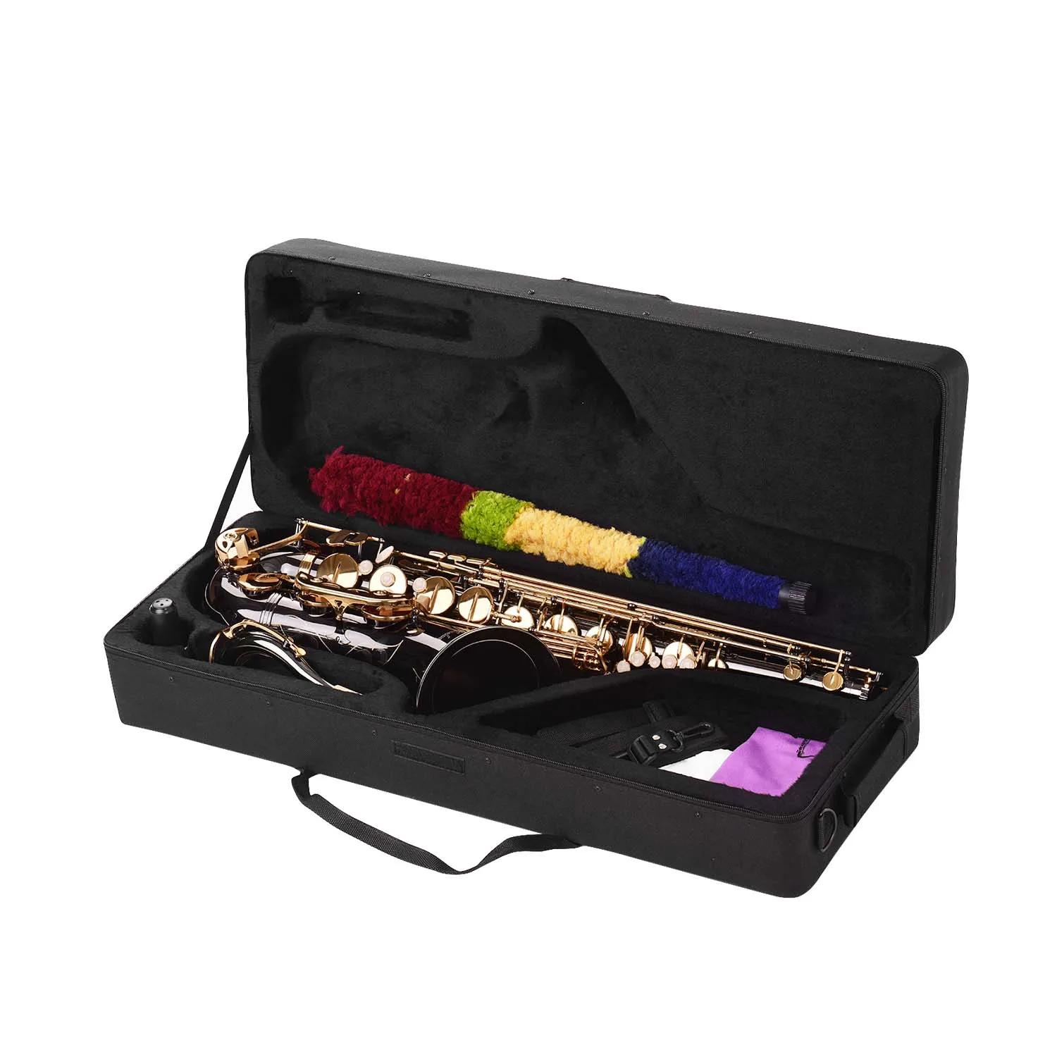 Muslady Bb тенор саксофон Sax латунный корпус черный никелированный золотой ключ