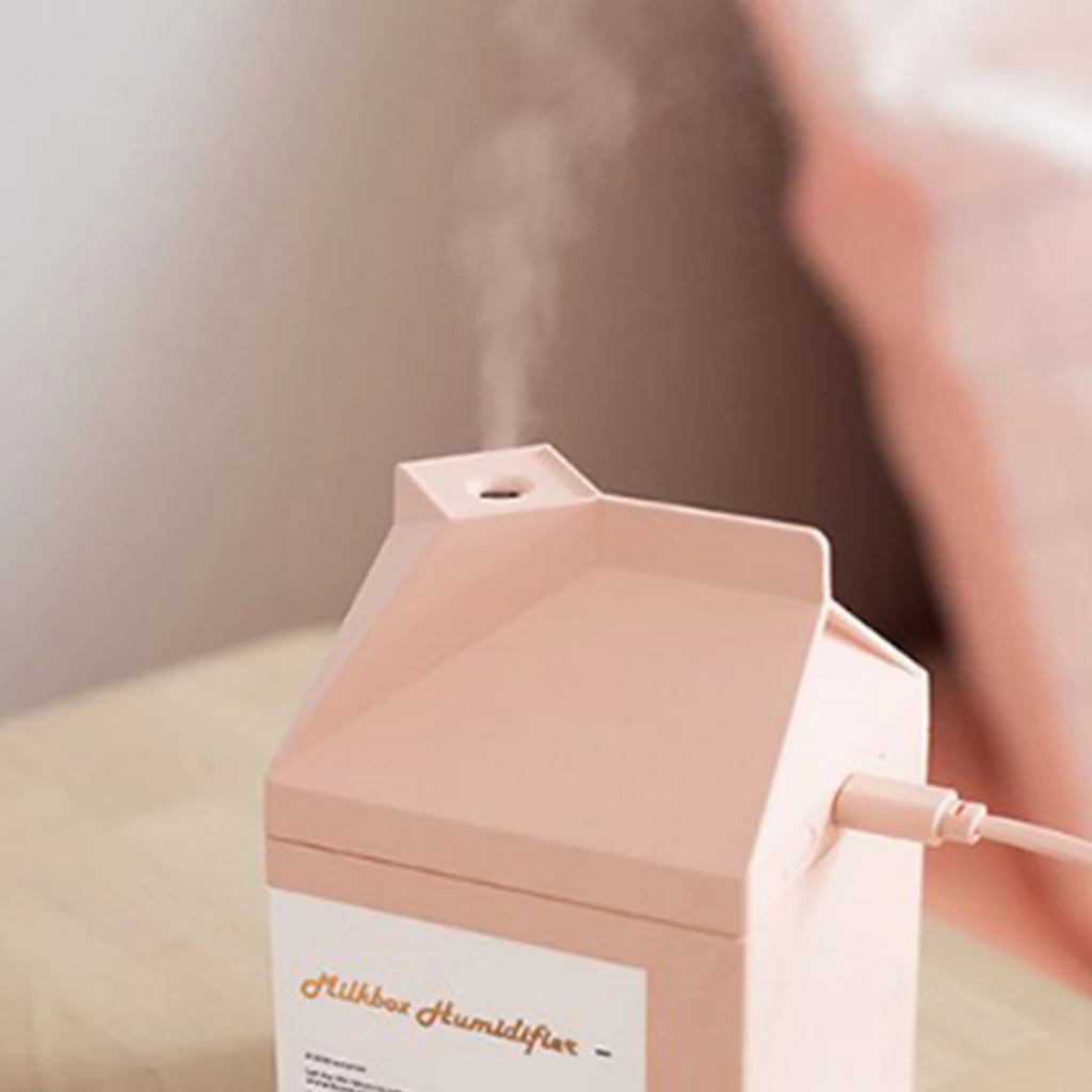 2W 0.4A Milk Box Mist Humidifier USB for Desk Ultrasonic Air Humidifier