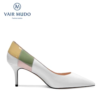 

VAIR MUDO Women Pumps Shoes Ladies Genuine Leather High Heel Elegant Spring Autumn Fashion Shoes Pointed Toe Women Soft D60L
