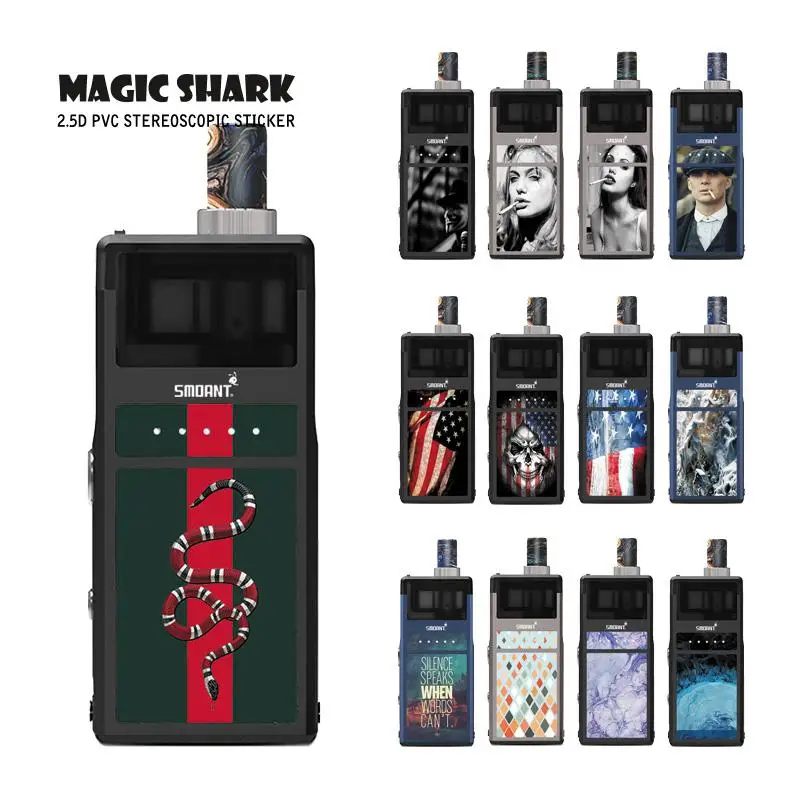 

Magic Shark V-Vendetta Julie Snake Skull US Flag PVC Stereo Soft Sticker for Pasito Film Case Cover for Smoant Pasito 149-169