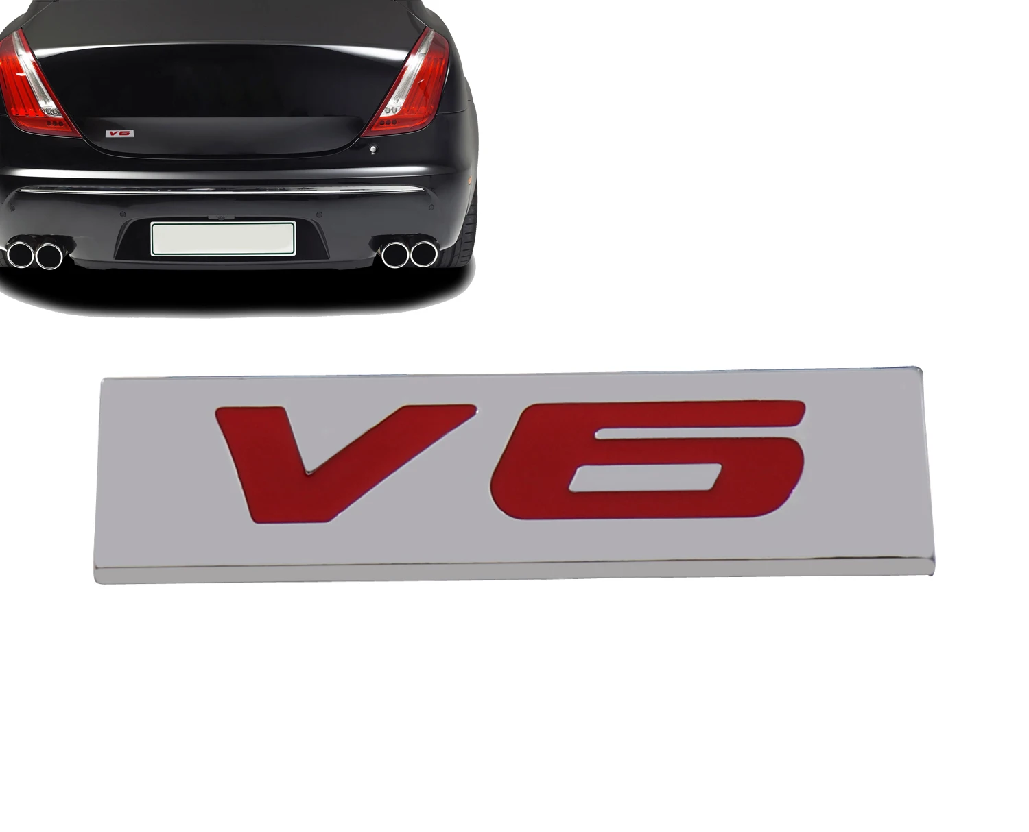 Хромированная Красная Наклейка на крышку багажника V6 V 6 | Автомобили и мотоциклы