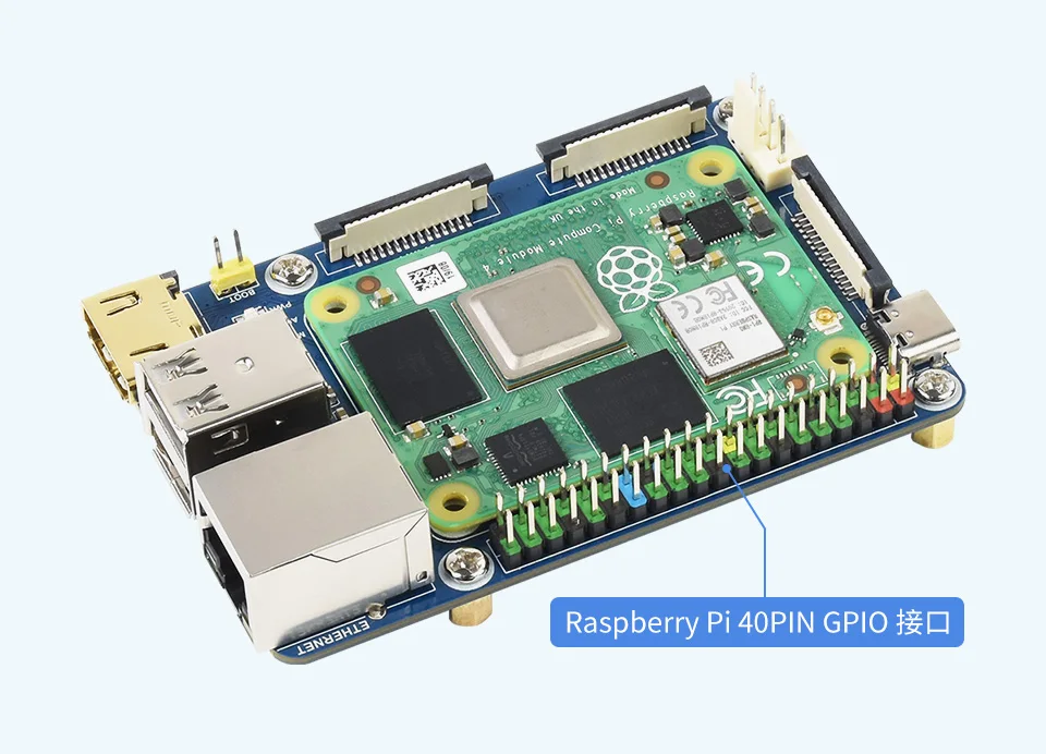 interface 40pin gpio, saída hdmi 4k, relação