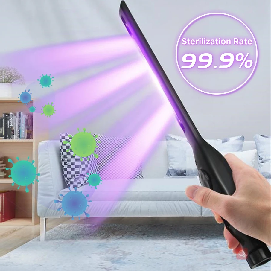 

UV Light Sterilizer with USB Charging LED Electric Sanitizer Disinfection UVC Lamp for Hotel Toilet Car Keyboard Anti bacterial