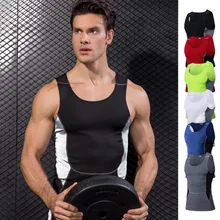 Модный повседневный мужской жилет для бега спортивный фитнес компрессионная майка без рукавов майка для фитнеса для занятий спортом корректирующая футболка для тела