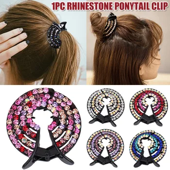 

Hot Rhinestone Ponytail Clip Elegance Crystal Hairpins Hair Accessories for Women t6