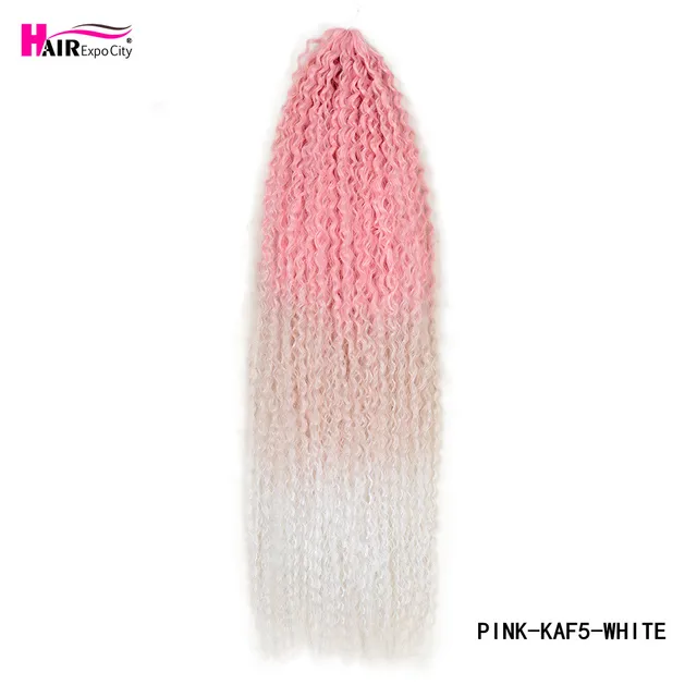 20-28 Inch Afro Kinky Curly Crochet Braids Hair Ombre Braiding Hair Extensions Marly Hair For Women Brown 613 Hair Expo City PINK-KAF5-WHITE