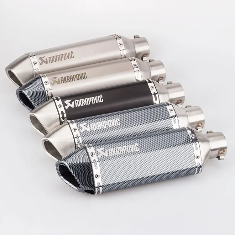 

51mm Universal Modified Akrapovic Motorcycle Exhaust Muffler with DB Killer Street Bike Scooter ATV Exhaust Fits Most Scooter