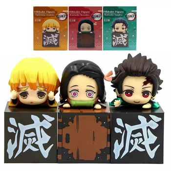 

3pcs/set Q.ver Kimetsu no Yaiba Nezuko Tanjirou Zenitsu PVC Action Figure Anime Demon Slayer Figurine Toys