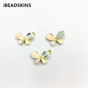 

New arrival! 50pcs Resin rhinestone Butterfly shape Charm for Necklace Earrings make ,Earrings parts,hand Made Jewelry DIY