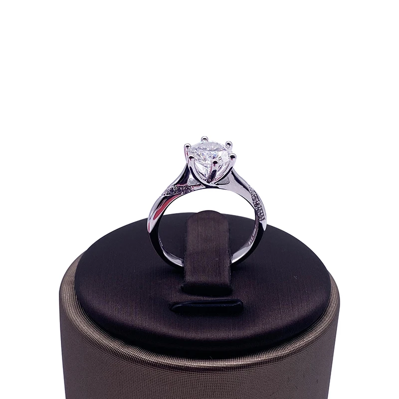 Кольцо для помолвки 18K белое золото 1ct 2ct 3ct круглое блестящее разрезаемое