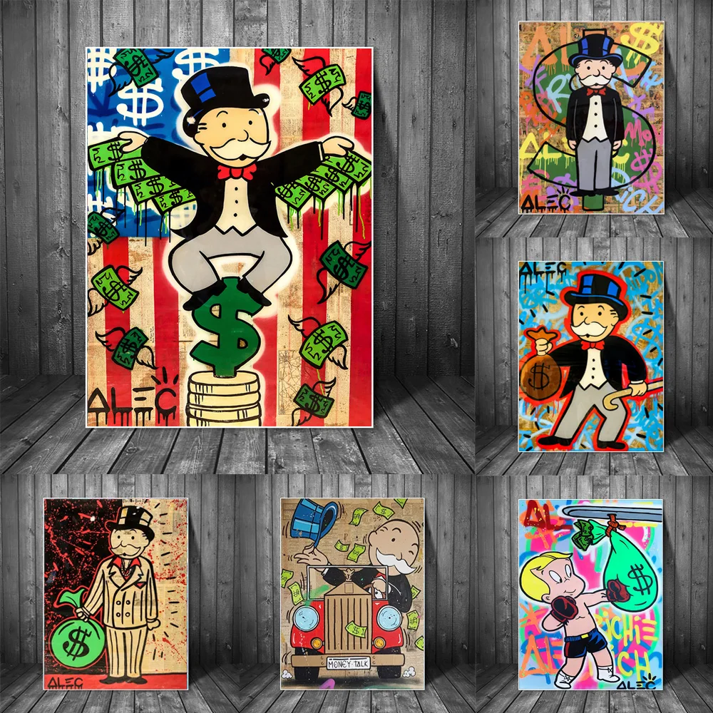 Alec Monopoly Art Canvas Alec Monopoly Painting Wall Decoration