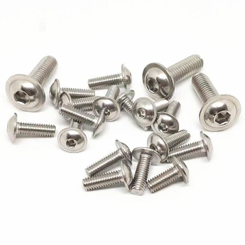

ISO7380.2 M3 M4 M5 M6 M8 304 stainless steel Half Round Button Flange Head with Washer Inner Hex Socket Allen Screws Bolts