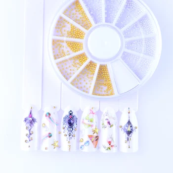 

1 Wheel Mini Caviar Metal Stainless Steel Beads 3D Micro Ball Nail Art Charms Stud Manicure Tool Accessory DIY Polish Tools