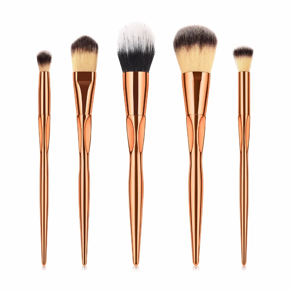 Metal Color Makeup Brushes Cosmetic Face Foundation Power Eyeshadow Blush Make Up Brush Kit Pincel Maquiagem