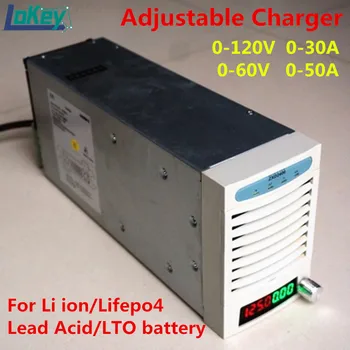 Cargador ajustable de 0V a 120V, 0A a 50A para Li-ion Lifepo4 LTO, ácido de batería de plomo, 48V, 60V, 72V, 84V, 96V, 108,8 V, 20A, 30A, 40A 1