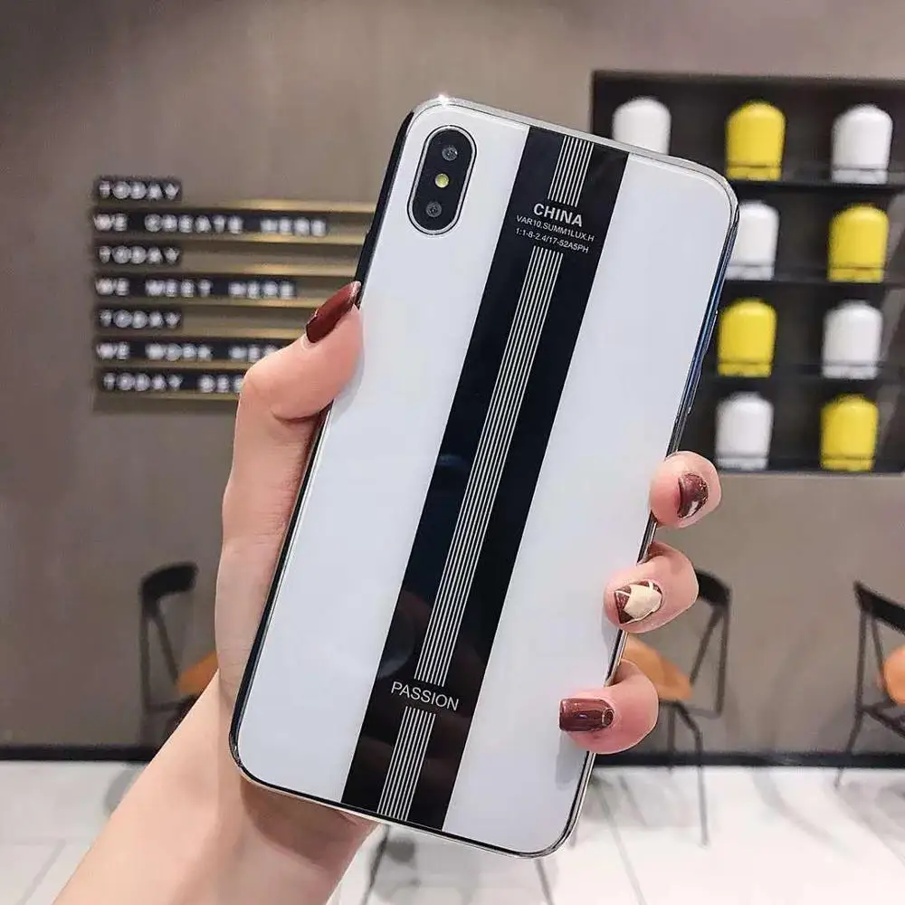 Роскошный Porsche закалённое стекло с покрытием чехол для телефона iPhone 11 Pro Max X XS XR XSMAX