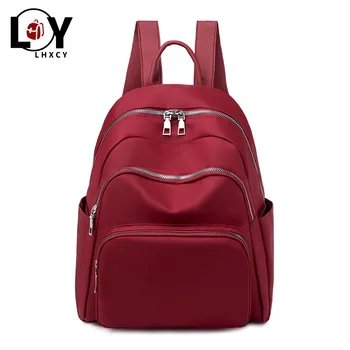 

Multiple Zipper Pockets Oxford Vintage Shoulder Bags Summer Schoolbags Ladies Travel Backpacks High Capacity Backpacks For Women