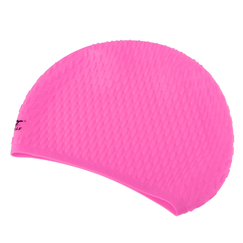 Pink 19x19cm Ear Wr Силиконовая гелевая шапочка для плавания шапочка для душа с защитой ушей унисекс шапочка для плавания для водных видов спорта - Цвет: Pink 19x19cm Ear Wr