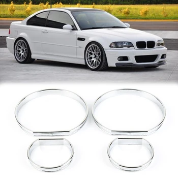 

4PCS Plastic Gauge Dash Dial Rings Bezel Trim Speeeter For-BMW E46 M3