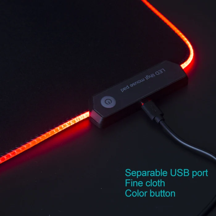 Игровой коврик для мыши RGB светящийся светодиодный Противоскользящий Красочный для ПК компьютера ноутбука LHB99