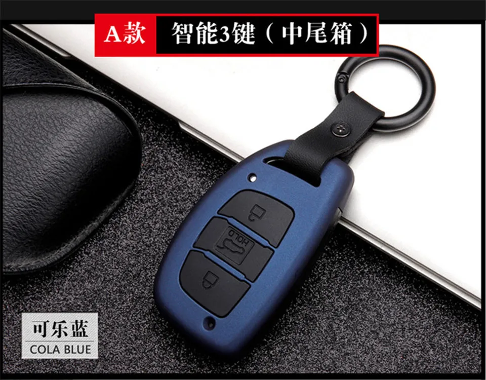 Auto Chiave a distanza Della Copertura di Caso Per Hyundai IX25 IX35 I20 I30 I40 hb20 Santa Fe Creta Solaris 2017 3 Bottoni chiave Borsette in fibra di carbonio - H73751d9b412f4e899ae1bd62e6576981H