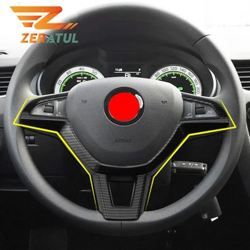 

Zeratul Car Steering Wheel Buttons Cover Trim for Skoda Kodiaq Octavia A7 Rapid Yeti Superb Accessories Car Styling