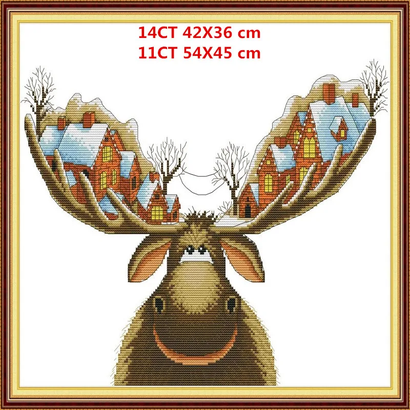 DA373 Joy Sunday Christmas рога Набор для вышивания крестиком DMC набор для рукоделия Набор для вышивания крестиком аксессуары для украшения дома - Цвет: DA373