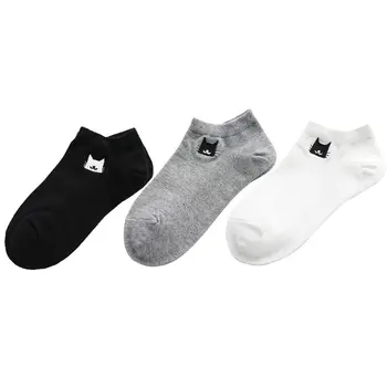 

Women Ankle Socks Funny Embroidery Cat Casual Style Low Cut Comfortable Hosiery