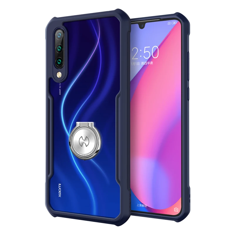 Чехол для Xiaomi Mi Note 10 чехол оболочка Xundd бампер подушка безопасности защитный чехол Прозрачный чехол для CC9 Pro - Цвет: Blue With Ring