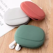 

NEW Portable Data Cable Headphone Storage Box Simple Mobile Phone Data Cable Organizing Bag Silicone Storage Box Cute coin purse