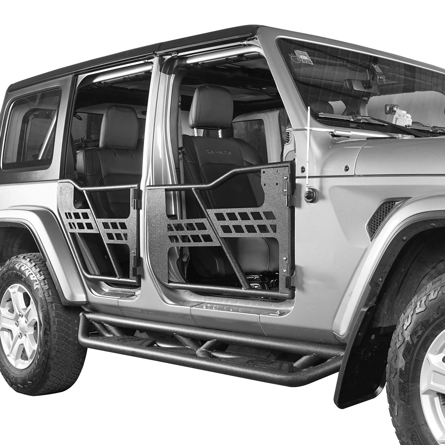 

J196 4 Door Steel Half Tublar Doors Black for Jeep Wrangler JK 2007-2017 LANTSUN