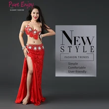 Belly Dance Костюм Подходит Для B-c Кубок Бюстгальтеры Черный Красный Оранжевый Спандекс Натуральный Шелковый Атлас Женщины Восточный Танец Конкурс Роскошный Набор