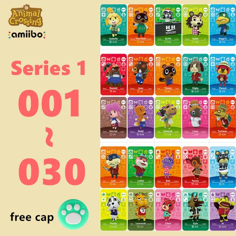 

Series 1(001 to 030) Animal Crossing Card amiibo card Work for NS Games new horizons amiibo animal crossing cards