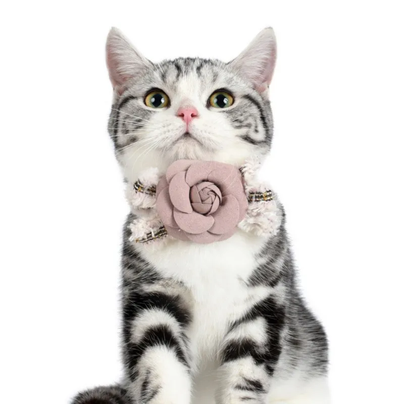 Pet Регулируемый галстук-бабочка для кошек маленькие собаки плюшевый модный бархатный Цветочный галстук