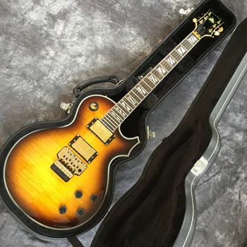 

2019suneye electric guitar instrument, gold accessories, tiger print, with vibrato. Real photo shoot, EMS free shipping