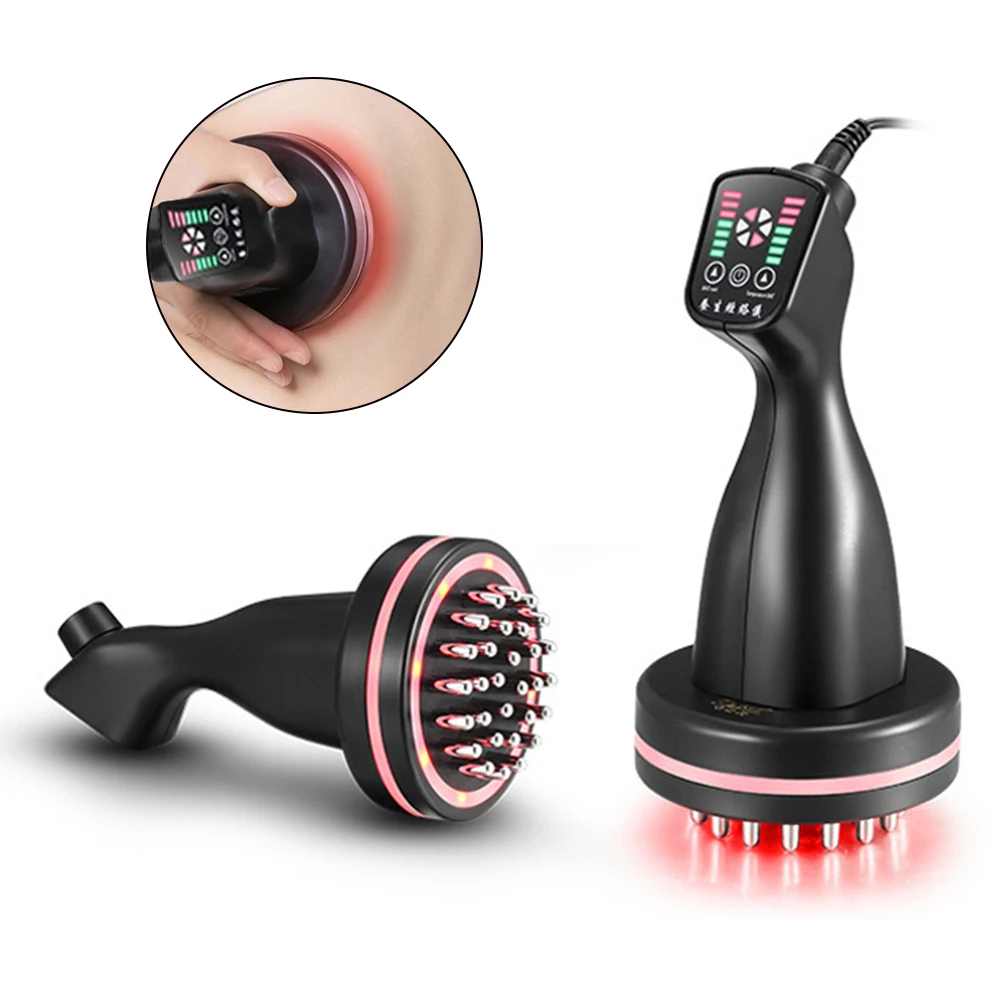 

Electronic Acupuncture Vibrating Cavitation Physiotherapy Massager Slimming Device Fat Removal Warm Massage Comb Weight Loss