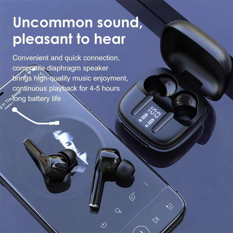 

PJD P69 Bluetooth 5.0 Earphones TWS Wireless Headphones LED Display Earbuds Touch Sport Hifi Stereo Sound Waterproof