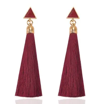 

Glamour Studs Fashion New Hot Simple Wild Geometric Triangle Tassel Long Earrings Bohemia Women's Wholesale