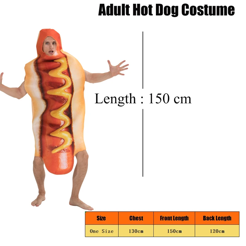 Giant Deluxe Hot Dog Adults Fancy Dress Fun Food Frankfurter Mens Ladies Costume 