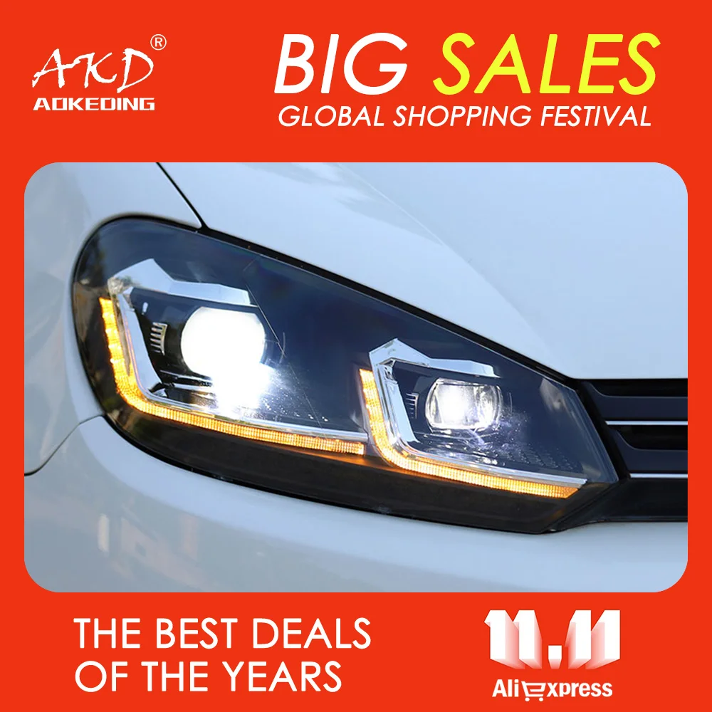 Автомобильные фары AKD 2009 2013 для VW Golf 6 MK6 jetta вариант год Golf6 R20 стиль Биксеноновые