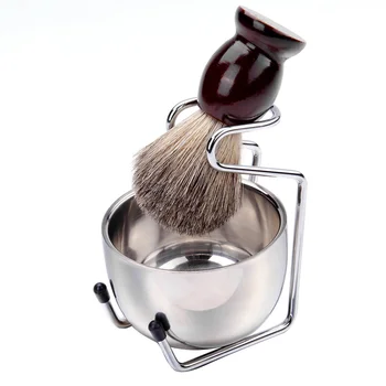 

3PCS Professional Beard Brush Storage Rack Shaving Brush Shaving Bowls Soap Bowl Prcatical Beard Brush Set for Home