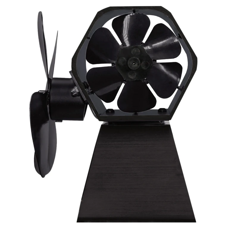 

4 Blade Heat Powered Stove Fan Log Wood Burner Fan Quiet Black Home Fireplace Fan Efficient Heat Distribution
