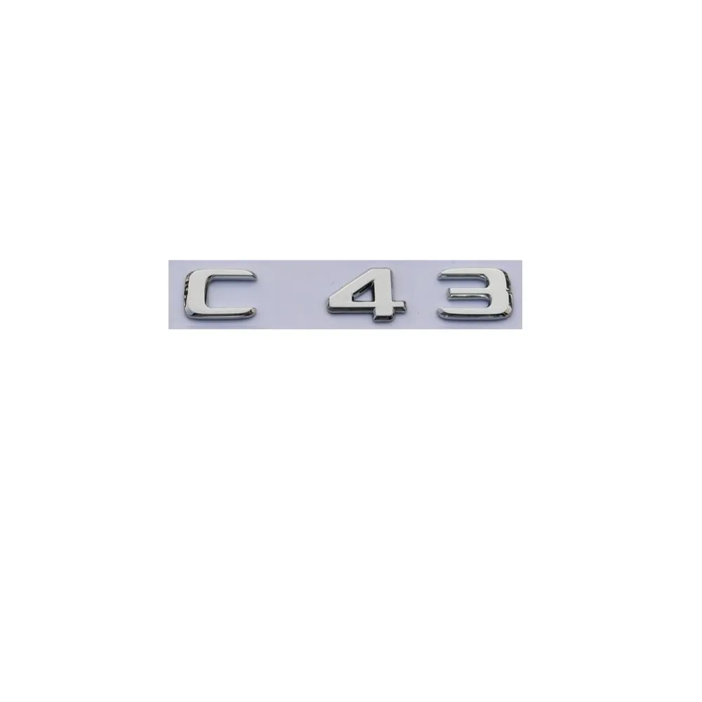 New Chrome ABS Rear Trunk Letters Badge Badges Emblem Emblems Sticker for Mercedes Benz C43 AMG 2017 2019 |
