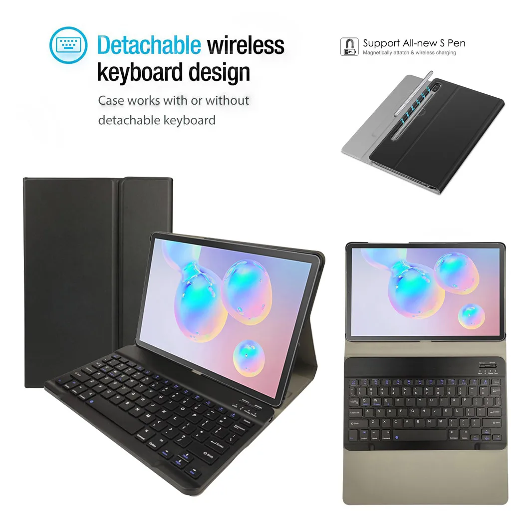 30# Bluetooth клавиатура для Samsung Galaxy Tab S6 10," SM-T860/T865 Клавиатура чехол Тонкий Стенд Крышка Bluetooth клавиатура